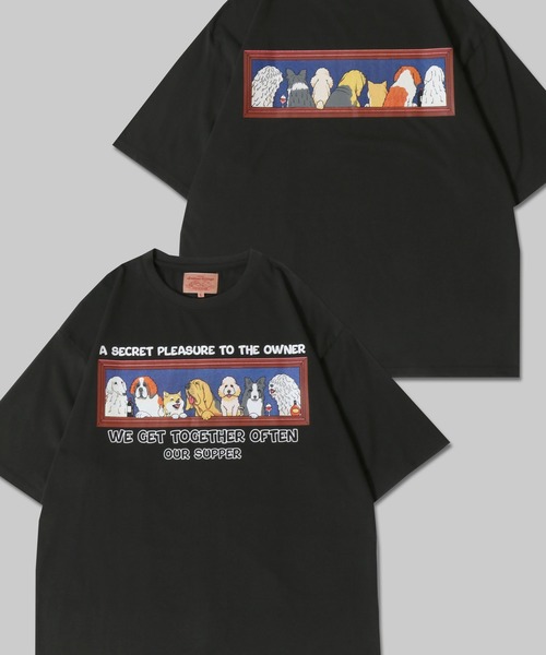 セール】Animal Front ＆ Back Print Assort T-Shirt/犬＆猫