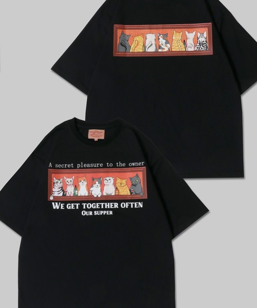 00s 『FRONTLINE 』 犬猫 アニマルプリント tシャツMサイズ 古着 90s USA製 猫 ネコちゃん 両面 アニマル プリント Tシャツ