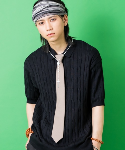 an meets zakka（アンミツザッカ）の「an meets zakka フォーマルスーツ生地ワンタッチネクタイ（ネクタイ・レディース・レッド/グリーン/ダークネイビー/ブラック系1/ブラック/ベージュ/モカ/チャコール/ブルー/グレー・ONESIZE）」の6枚目の写真