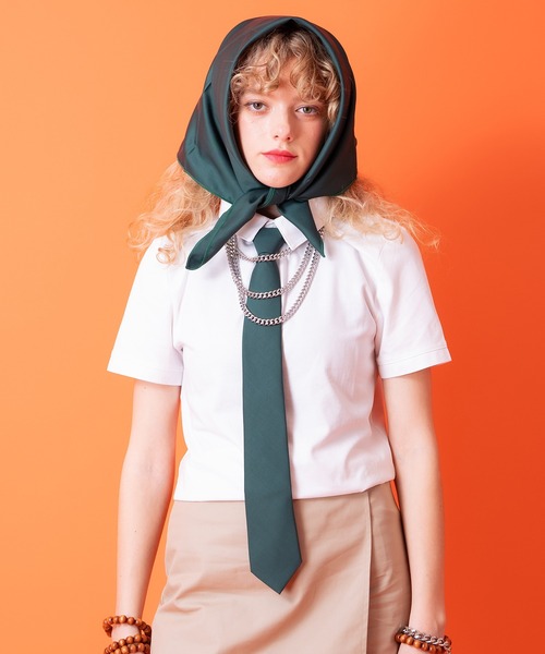 an meets zakka（アンミツザッカ）の「an meets zakka フォーマルスーツ生地ワンタッチネクタイ（ネクタイ・レディース・レッド/グリーン/ダークネイビー/ブラック系1/ブラック/ベージュ/モカ/チャコール/ブルー/グレー・ONESIZE）」の12枚目の写真