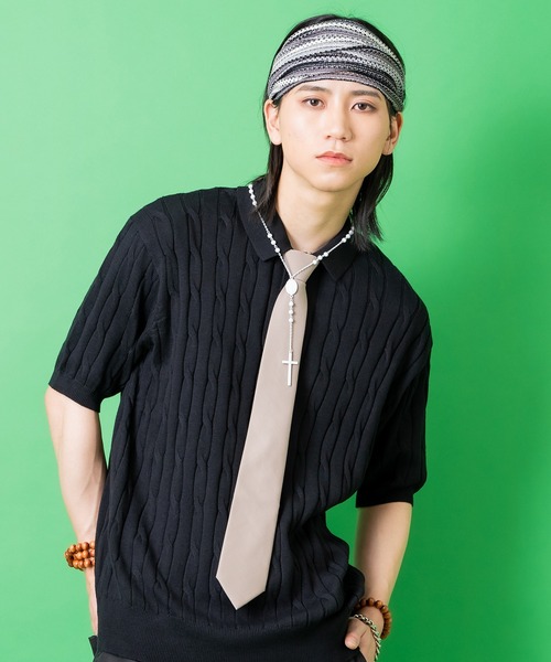 an meets zakka（アンミツザッカ）の「an meets zakka フォーマルスーツ生地ワンタッチネクタイ（ネクタイ・レディース・レッド/グリーン/ダークネイビー/ブラック系1/ブラック/ベージュ/モカ/チャコール/ブルー/グレー・ONESIZE）」の14枚目の写真