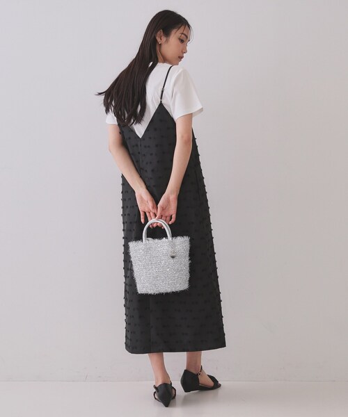 OPAQUE.CLIP（オペークドットクリップ）の「ラメバスケット調ハンドバッグ（トートバッグ・レディース・ブラック/シルバー・00）」の14枚目の写真