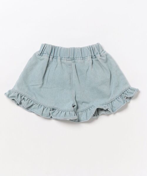Bambin(ボンバン)の「【 Bambin / ボンバン 】 裾フリル ショートパンツ(デニムパンツ・キッズ・ホワイト/ライトブルー・90/110/120/140/130/100)」の3枚目の写真