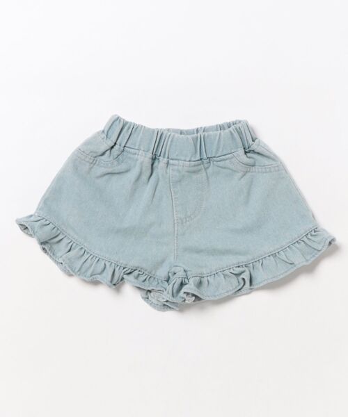 Bambin(ボンバン)の「【 Bambin / ボンバン 】 裾フリル ショートパンツ(デニムパンツ・キッズ・ホワイト/ライトブルー・90/110/120/140/130/100)」の8枚目の写真