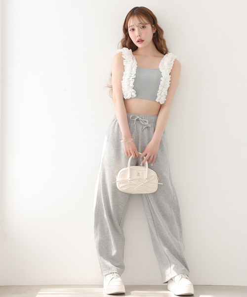 one after another NICE CLAUP（ワンアフターアナザーナイスクラップ）の「リボンシャーリングバッグ（ショルダーバッグ・レディース・アイボリー/ブラック/ネイビー・FREE）」の13枚目の写真