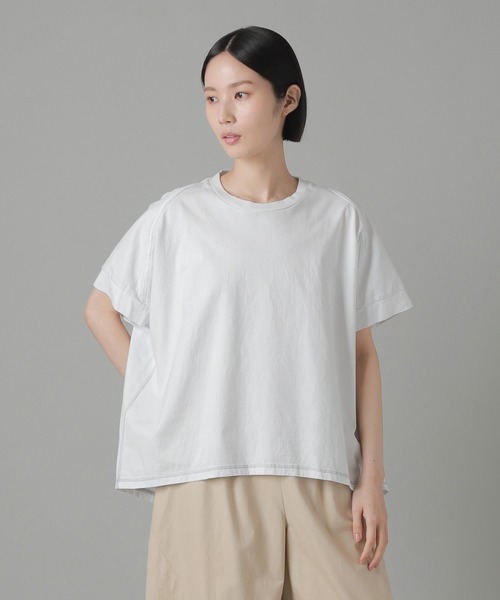 【新品】ZUCCa / スクエアロゴジャージィ / カットソー ホワイト ZUCCa / S スクエアロゴジャージィ / カットソー(M white(01
