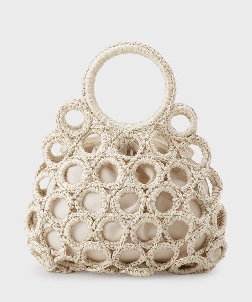 OPAQUE.CLIP（オペークドットクリップ）の「リングメッシュデザインバッグ（ハンドバッグ・レディース・アイボリー/ブラック・00）」の10枚目の写真