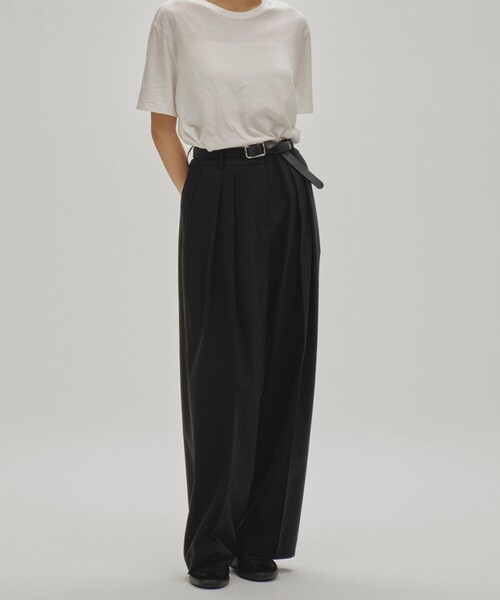 TODAYFUL（トゥデイフル）の「【TODAYFUL/トゥデイフル】Twill Wide Trousers/ツイルワイドトラウザーズパンツ（スラックス・レディース・ブラック/ベージュ/オリーブ・36/38）」の4枚目の写真