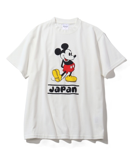 Disney（ディズニー）の「【Disney/ディズニー】ミッキー・ミニー キャラクター半袖Tシャツ メイドインジャパン（Tシャツ/カットソー・メンズ・ホワイト系/ホワイト系1/ブラック系/ブラック系1・M/L/XL）」の5枚目の写真