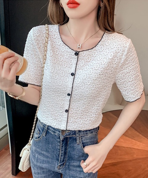 売れ筋商品|||デモクラシー カットソー トップス レディース Petite Lace Double Bell Flounce Top White Democracy Petite Lace Double Bell Flounce Top - Macy's