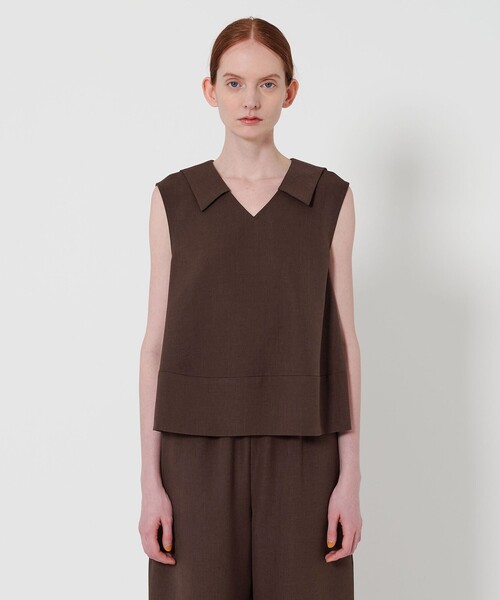 Steven Alan(スティーブンアラン)の「<Steven Alan>ノースリーブ カラー ブラウス(シャツ/ブラウス・レディース・ダークブラウン/ブラック・S/M)」の7枚目の写真
