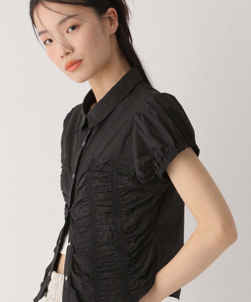Heather(ヘザー)の「ギャザーナイロン半袖シャツ 497264(シャツ/ブラウス・レディース・ブラック/レッド/オフホワイト・FREE)」の21枚目の写真
