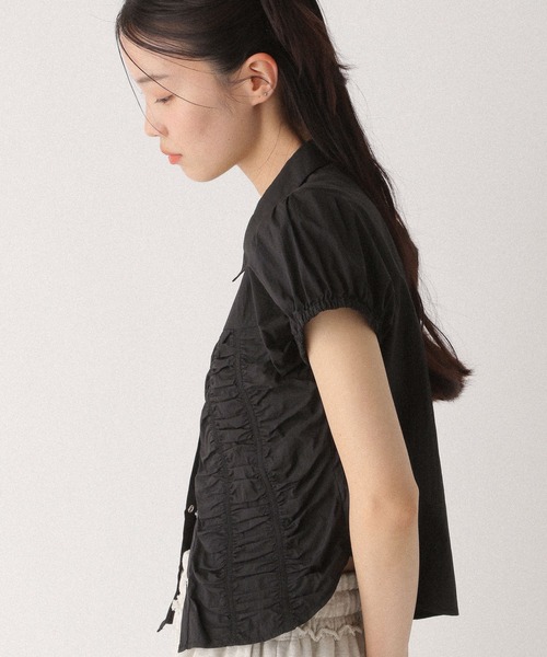 Heather(ヘザー)の「ギャザーナイロン半袖シャツ 497264(シャツ/ブラウス・レディース・ブラック/レッド/オフホワイト・FREE)」の16枚目の写真