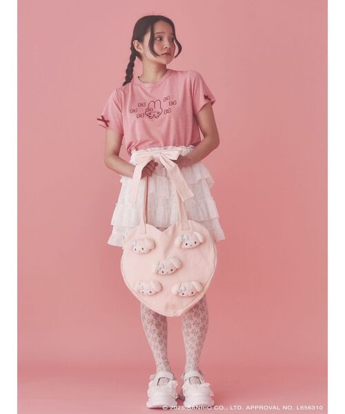 バッグ merry jenny My Melody heart tote bag メロクロコラボ】My Melody heart tote bag(PINK)（トートバッグ