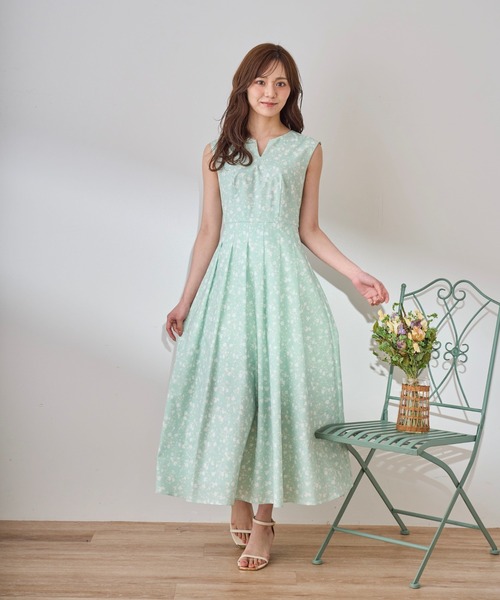 2025春夏新作ウォッシャブルノースリタックワンピース