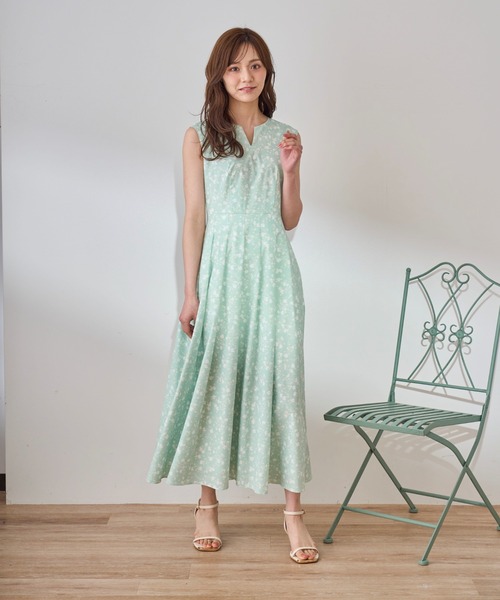2025春夏新作ウォッシャブルノースリタックワンピース