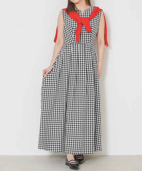 31 Sons de mode（トランテアン　ソン　ドゥ　モード）の「ウォッシャブル ノースリタックワンピース（ワンピース・レディース・ブラック/オフホワイト/ライトグリーン/イエロー/ブラウン・S/M）」の22枚目の写真