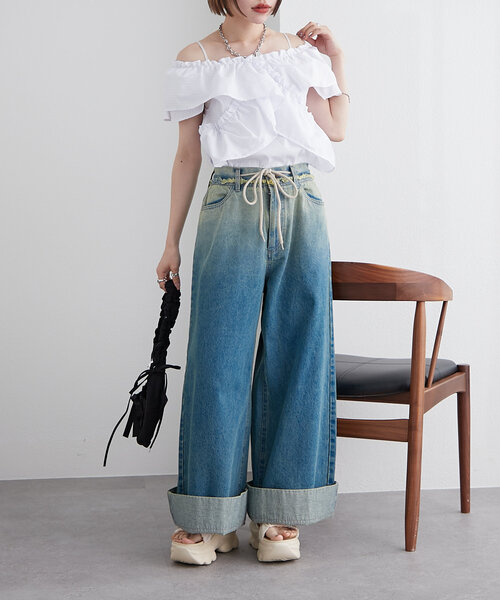 w closet(ダブルクローゼット)の「ギンガムカシュクールブラウス(シャツ/ブラウス・レディース・レッド/オフホワイト/ブラック・FREE)」の12枚目の写真