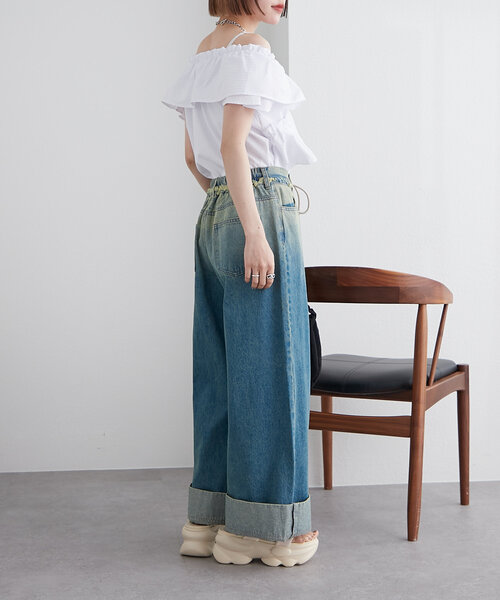 w closet(ダブルクローゼット)の「ギンガムカシュクールブラウス(シャツ/ブラウス・レディース・レッド/オフホワイト/ブラック・FREE)」の16枚目の写真