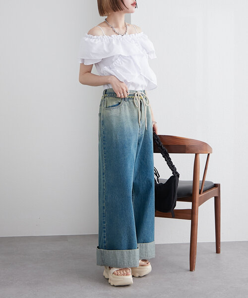 w closet(ダブルクローゼット)の「ギンガムカシュクールブラウス(シャツ/ブラウス・レディース・レッド/オフホワイト/ブラック・FREE)」の18枚目の写真