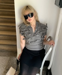 LONSLAN | 【LONSLAN】3Dモチーフニットトップス LONW25s045(ニット/セーター)