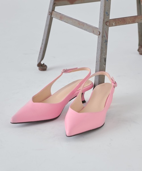 Lui's(ルイス)の「シンプルバックストラップミュール(パンプス・レディース・ピンク/ブラック・23.5/24.5)」の6枚目の写真