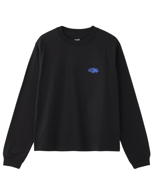 X-girl(エックスガール)の「COLLAPSE OVAL LOGO L/S TEE(Tシャツ/カットソー・レディース・ブラック/ホワイト/オリーブ・L/M/S)」の11枚目の写真