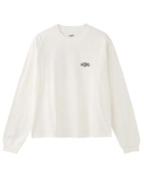 X-girl(エックスガール)の「COLLAPSE OVAL LOGO L/S TEE(Tシャツ/カットソー・レディース・ブラック/ホワイト/オリーブ・L/M/S)」の10枚目の写真