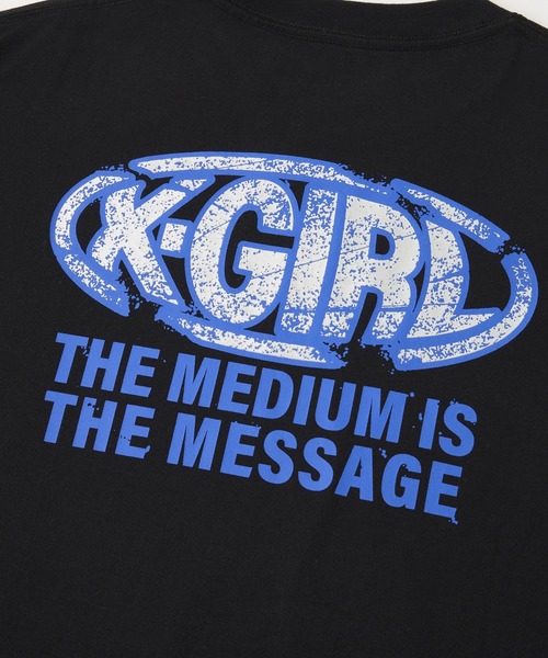 X-girl(エックスガール)の「COLLAPSE OVAL LOGO L/S TEE(Tシャツ/カットソー・レディース・ブラック/ホワイト/オリーブ・L/M/S)」の7枚目の写真