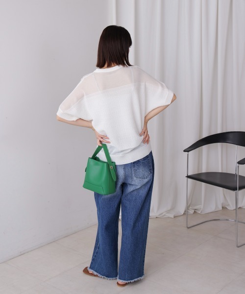 Bou Jeloud（ブージュルード）の「サマーニットプルオーバー（Tシャツ/カットソー・レディース・ブラック/オフホワイト/ブルー・FREE）」の16枚目の写真