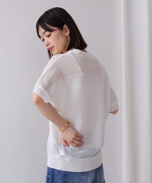 Bou Jeloud（ブージュルード）の「サマーニットプルオーバー（Tシャツ/カットソー・レディース・ブラック/オフホワイト/ブルー・FREE）」の15枚目の写真