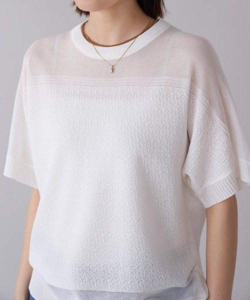 Bou Jeloud（ブージュルード）の「サマーニットプルオーバー（Tシャツ/カットソー・レディース・ブラック/オフホワイト/ブルー・FREE）」の18枚目の写真