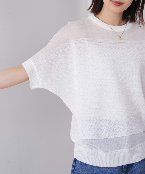 Bou Jeloud（ブージュルード）の「サマーニットプルオーバー（Tシャツ/カットソー・レディース・ブラック/オフホワイト/ブルー・FREE）」の19枚目の写真