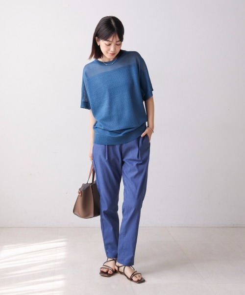 Bou Jeloud（ブージュルード）の「サマーニットプルオーバー（Tシャツ/カットソー・レディース・ブラック/オフホワイト/ブルー・FREE）」の22枚目の写真