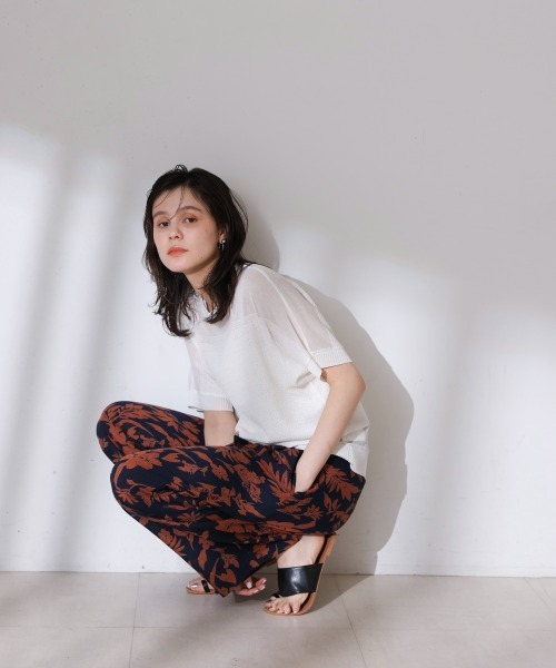 Bou Jeloud（ブージュルード）の「サマーニットプルオーバー（Tシャツ/カットソー・レディース・ブラック/オフホワイト/ブルー・FREE）」の5枚目の写真