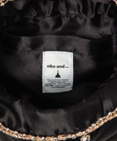 niko and...（ニコアンド）の「オリジナルビーズ刺繍巾着バッグ（ハンドバッグ・レディース・グレー/ブラック・0）」の12枚目の写真