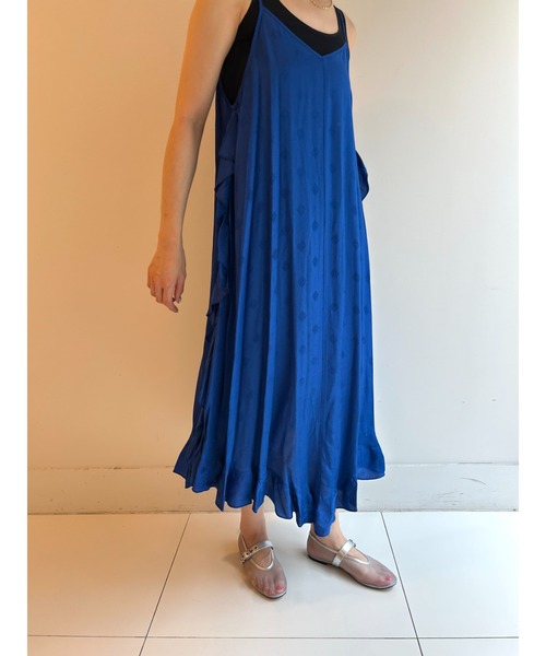 sara mallika(サラ マリカ)の「CITY COLOR FRILL CAMI DRESS(ワンピース・レディース・ブルー/ブラック・FREE)」の8枚目の写真