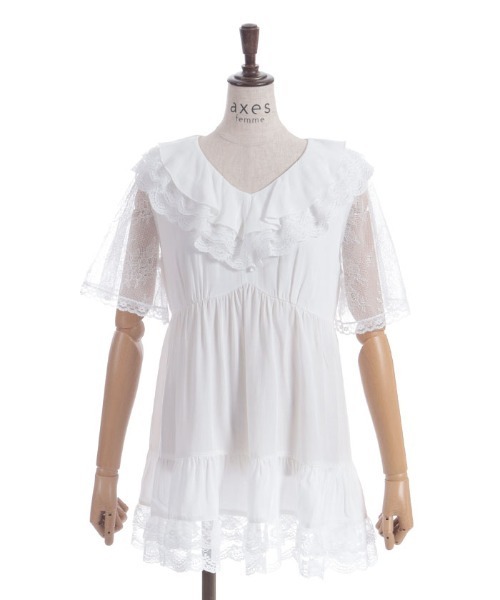 axes femme（アクシーズファム）の「ボリュームフリルチュニック（チュニック・レディース・ホワイト/ブラック・FREE）」の16枚目の写真