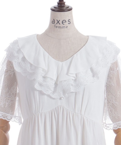 axes femme（アクシーズファム）の「ボリュームフリルチュニック（チュニック・レディース・ホワイト/ブラック・FREE）」の19枚目の写真