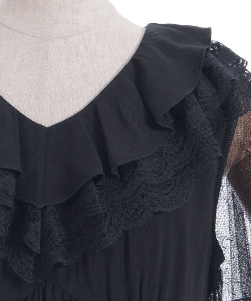 axes femme（アクシーズファム）の「ボリュームフリルチュニック（チュニック・レディース・ホワイト/ブラック・FREE）」の6枚目の写真