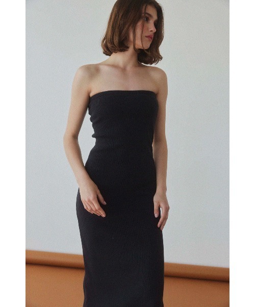 セール】Rib Bare Top Dress /ベアトップワンピース（ワンピース