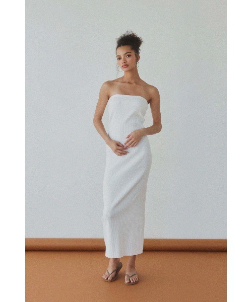 ALEXIA STAM Rib Bare Top Dress Sサイズ 完売品 セール】Rib Bare Top Dress /ベアトップワンピース(ワンピース