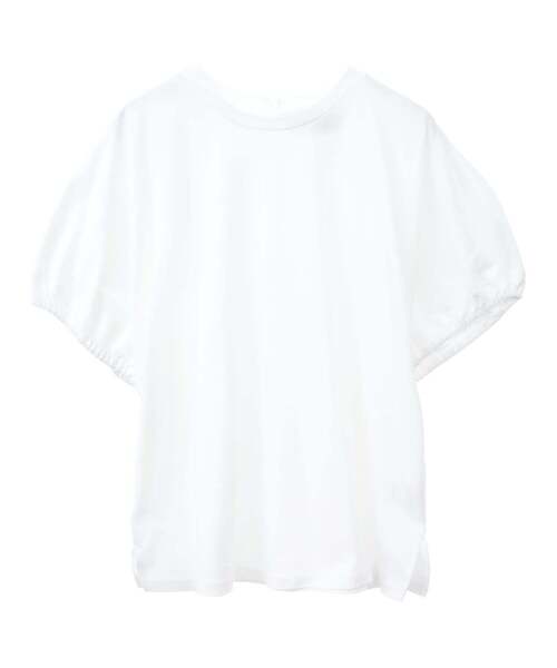 LOGEMENT DE CLAIRE(ロジュモンドクレール)の「ギャザースリーブプルオーバー(Tシャツ/カットソー・レディース・ブラック/オフホワイト/ブルー・FREE)」の11枚目の写真