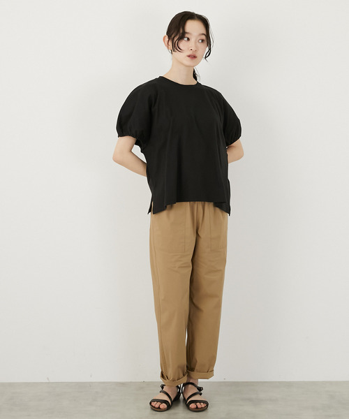LOGEMENT DE CLAIRE(ロジュモンドクレール)の「ギャザースリーブプルオーバー(Tシャツ/カットソー・レディース・ブラック/オフホワイト/ブルー・FREE)」の19枚目の写真