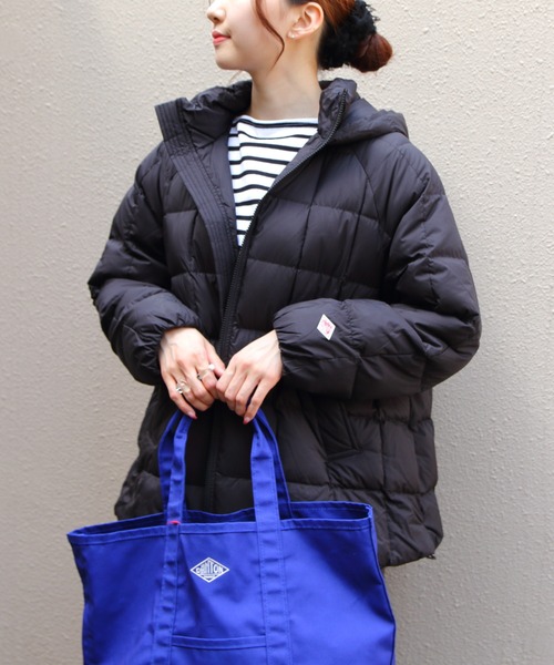 DANTON フード付き ネイビー ダウンジャケット DANTON ネイビー ダウン