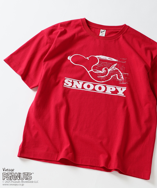 Vintage PEANUTS（ビンテージピーナッツ）の「PEANUTS×SPORTS WEAR by relume 別注 プリント Tシャツ（Tシャツ/カットソー・メンズ・グレー/レッド/アイボリー/ブルー系その他・MEDIUM/LARGE/X-LARGE）」の4枚目の写真