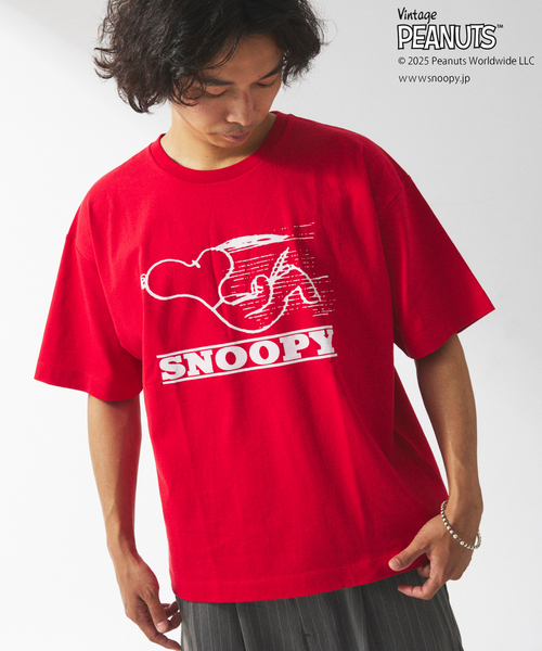 Vintage PEANUTS（ビンテージピーナッツ）の「PEANUTS×SPORTS WEAR by relume 別注 プリント Tシャツ（Tシャツ/カットソー・メンズ・グレー/レッド/アイボリー/ブルー系その他・MEDIUM/LARGE/X-LARGE）」の5枚目の写真