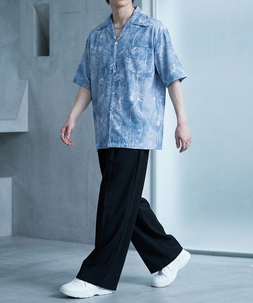 JOHNNY WOLF(ジョニーウルフ)の「PAVO オーバーサイズ ケミカルフラワーパターン 総柄 シャツ(シャツ/ブラウス・メンズ・ダークグレー/ブルー・M/L)」の17枚目の写真