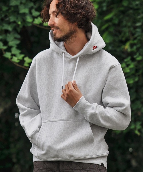 1minute 1second(ワンミニットワンセカンド)の「mpa3853-12oz heavy weight hoody with logo print パーカー(パーカー・メンズ・ホワイト/ブラック/アッシュ・S/M/L/XL)」の4枚目の写真