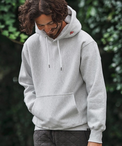 1minute 1second(ワンミニットワンセカンド)の「mpa3853-12oz heavy weight hoody with logo print パーカー(パーカー・メンズ・ホワイト/ブラック/アッシュ・S/M/L/XL)」の5枚目の写真
